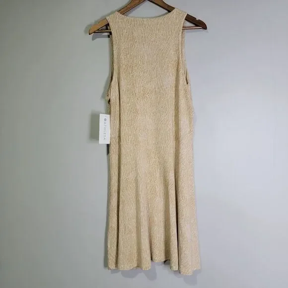 Athleta Santorini Thera‎ Printed Dress Mojave Shoreline Beige Stretch Athleisure - Picture 2 of 9